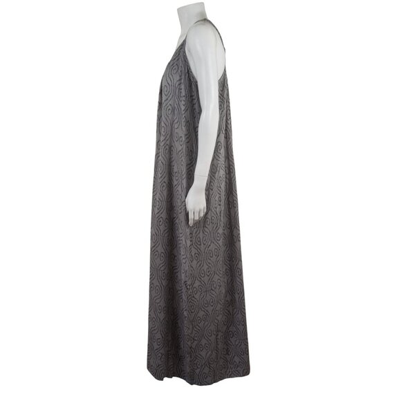 Namsar Maxi Dress OS Gray Print 100% Cotton Adjustable Spaghetti Strap - Picture 3 of 8